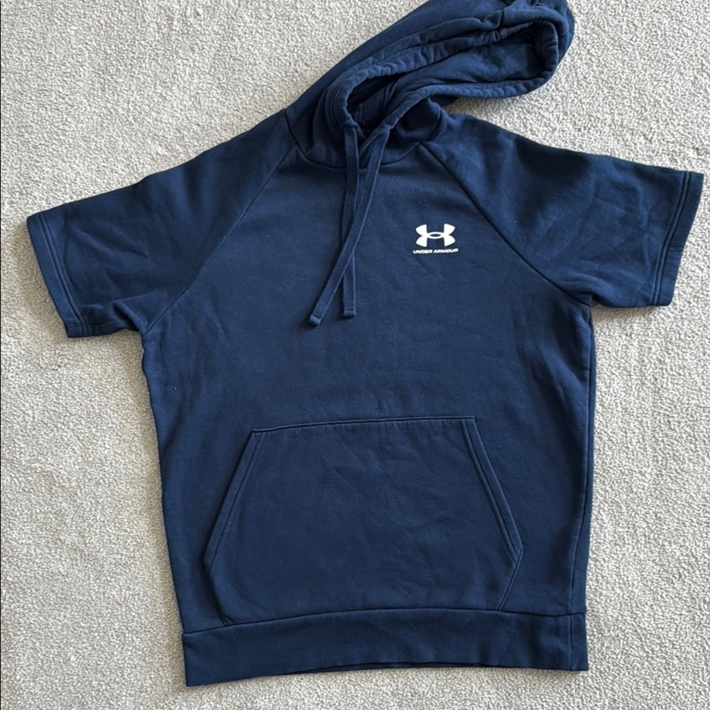 Under Armour Navy Short Sleeve Hoodie